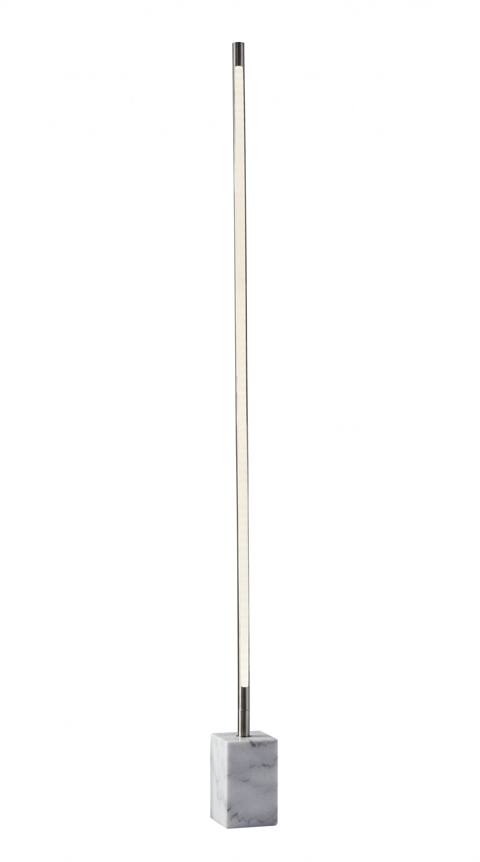Minimalist Ambient Glow LED Floor Lamp with Dimmer in Brushed Steel and White Marble By Homeroots | Wall Lamps | Modishstore - 2