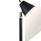 Elemental Black Metal Torchiere with White Cone Shade By Homeroots