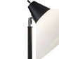 Elemental Black Metal Torchiere with White Cone Shade By Homeroots | Floor Lamps | Modishstore - 3