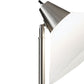 Elemental Brushed Steel Metal Torchiere with White Cone Shade By Homeroots | Floor Lamps | Modishstore - 3