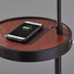 Matte Black Metal Floor Lamp with Wireless Charging Task Shelf By Homeroots - 372632