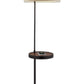 Matte Black Metal Floor Lamp With Wireless Charging Task Shelf By Homeroots - 372633