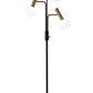 Sleek Black and Brass Finish LED 3-Arm Floor Lamp By Homeroots | Floor Lamps | Modishstore - 2