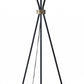Black Metal Tripod Leg Floor Lamp with Antique Brass Accent By Homeroots | Floor Lamps | Modishstore