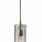 Clear Glass Cylinder Shade with Vintage Filament Bulb Antique Brass Metal Pendant By Homeroots | Pendant Lamps | Modishstore - 2
