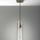 Clear Glass Cylinder Shade with Vintage Filament Bulb Antique Brass Metal Pendant By Homeroots | Pendant Lamps | Modishstore