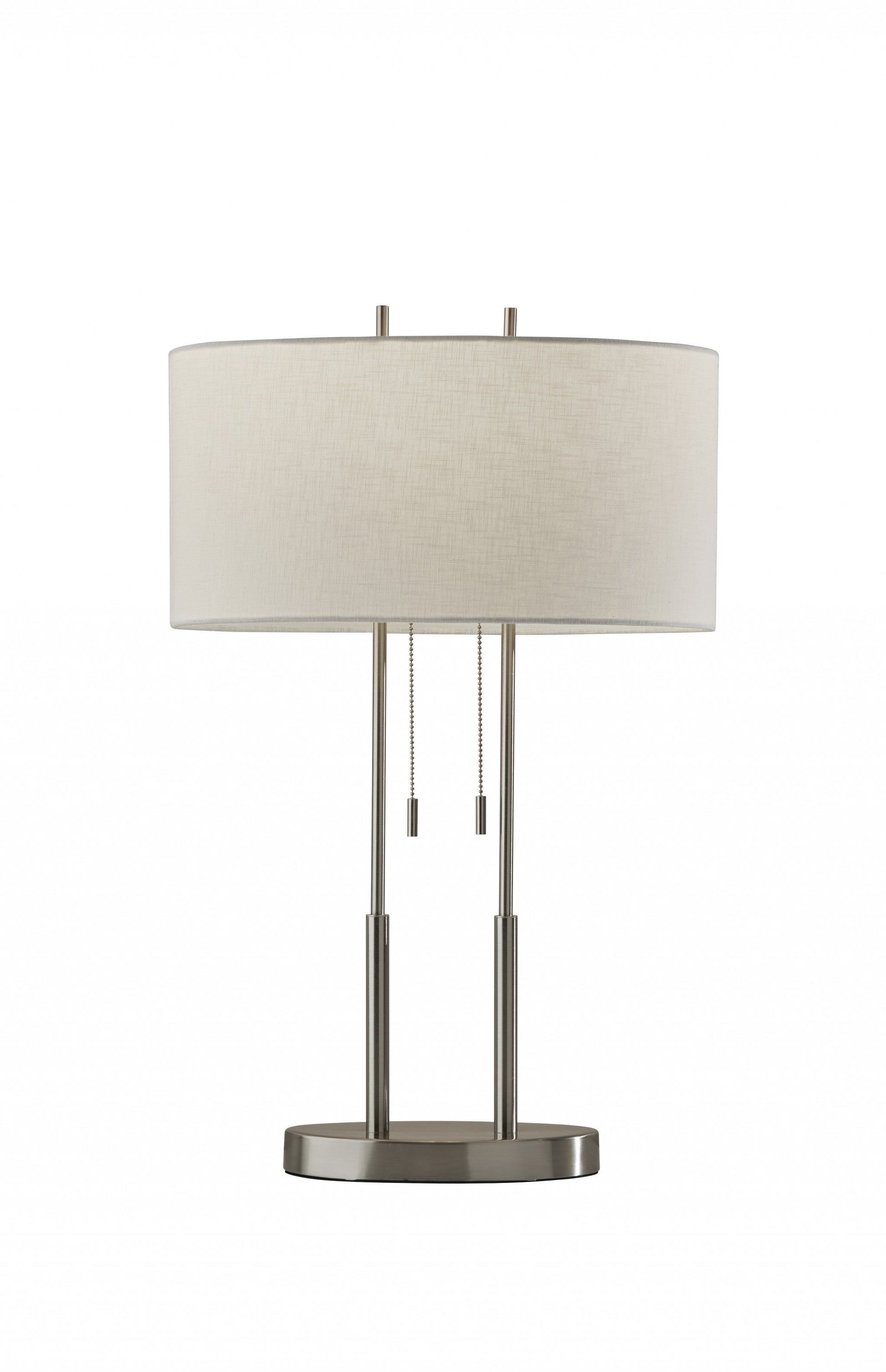 Brushed Steel Dual Pole Metal Table Lamp By Homeroots | Table Lamps | Modishstore - 2