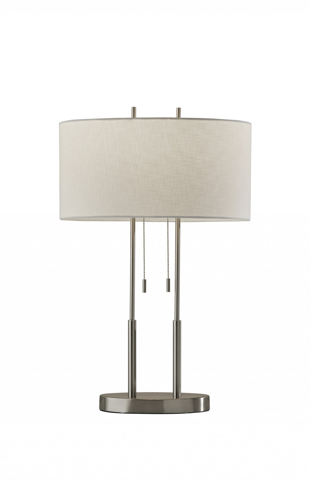 Brushed Steel Dual Pole Metal Table Lamp By Homeroots | Table Lamps | Modishstore - 2