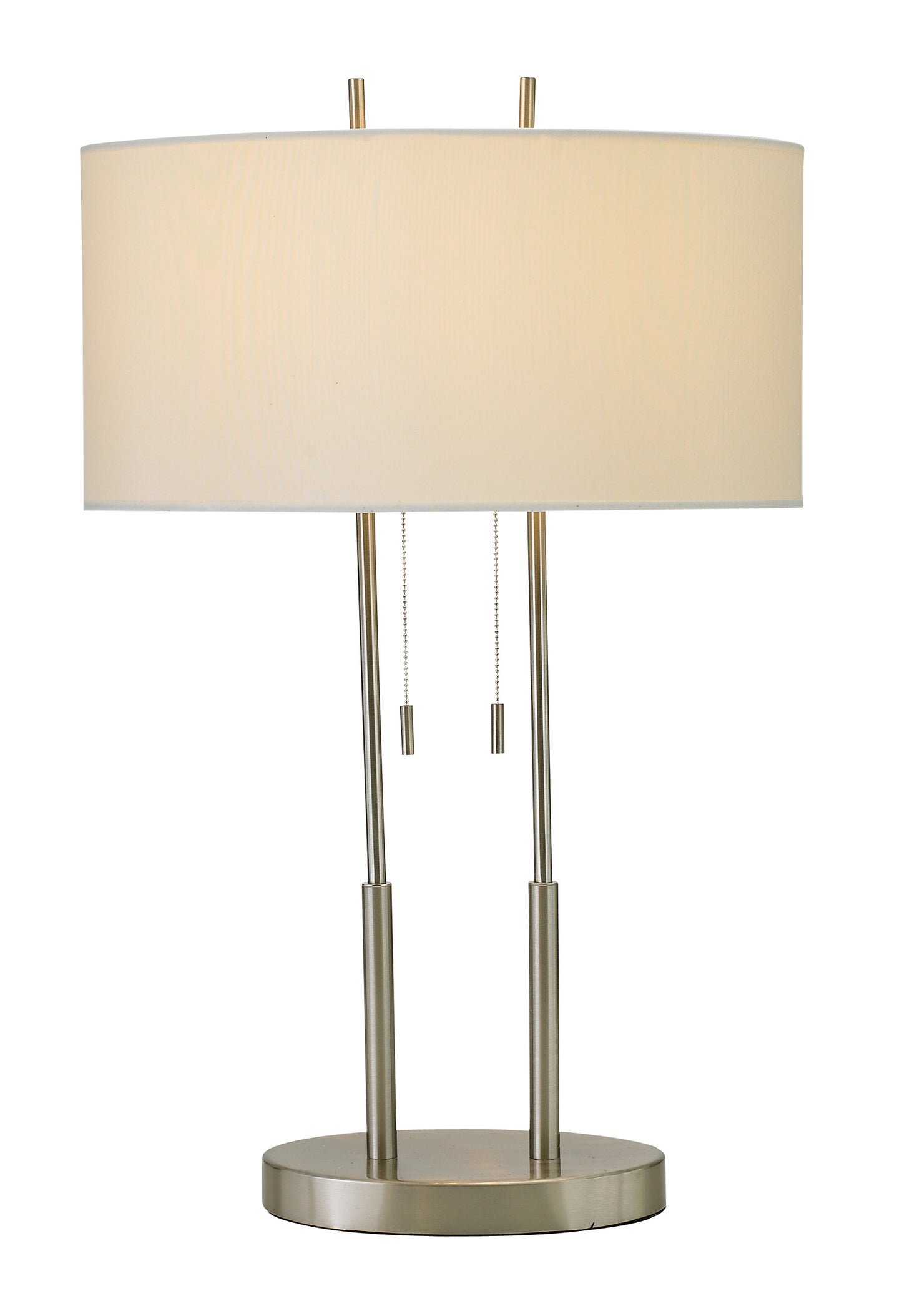 Brushed Steel Dual Pole Metal Table Lamp By Homeroots | Table Lamps | Modishstore - 3