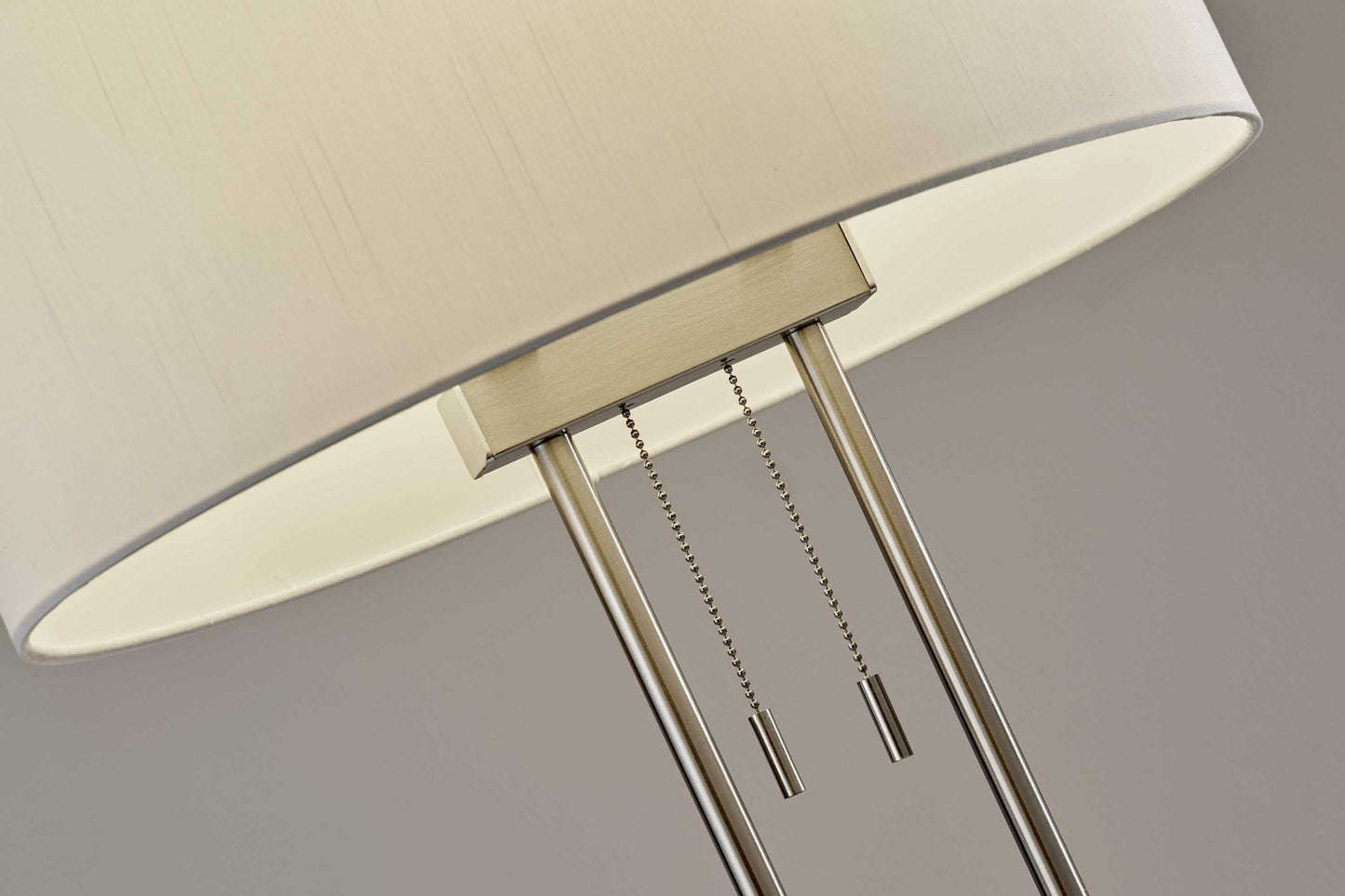 Brushed Steel Dual Pole Metal Table Lamp By Homeroots | Table Lamps | Modishstore - 4