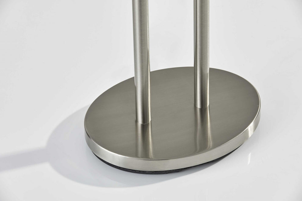 Brushed Steel Dual Pole Metal Table Lamp By Homeroots | Table Lamps | Modishstore - 6