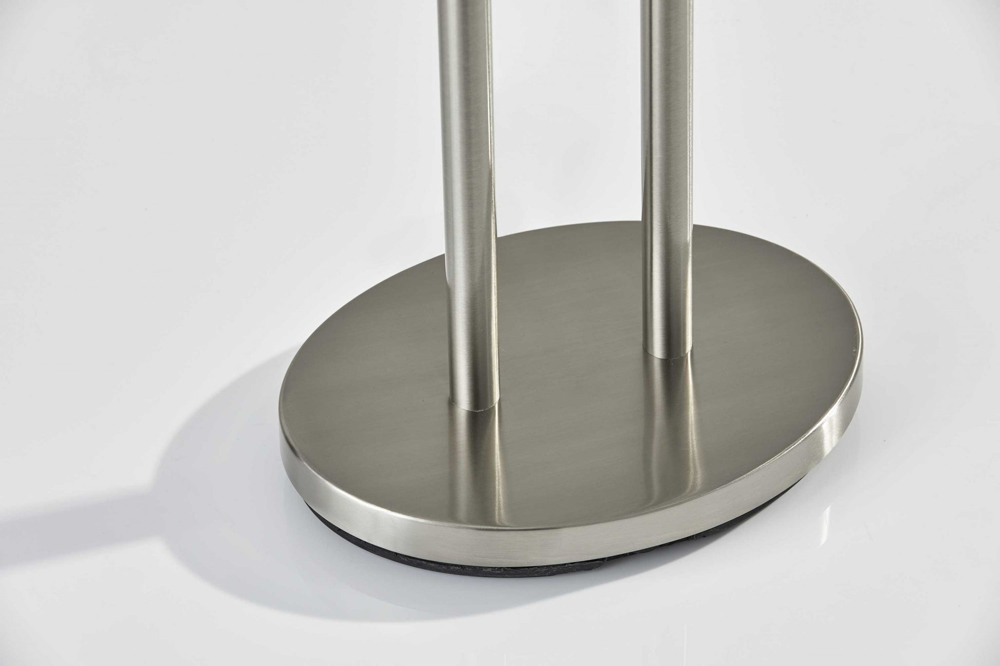 Dual Pole Floor Lamp in Brushed Steel Metal By Homeroots | Floor Lamps | Modishstore - 4