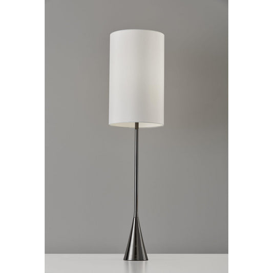 Black Nickel Finish Metal Tall White Shade Table Lamp By Homeroots | Table Lamps | Modishstore - 3