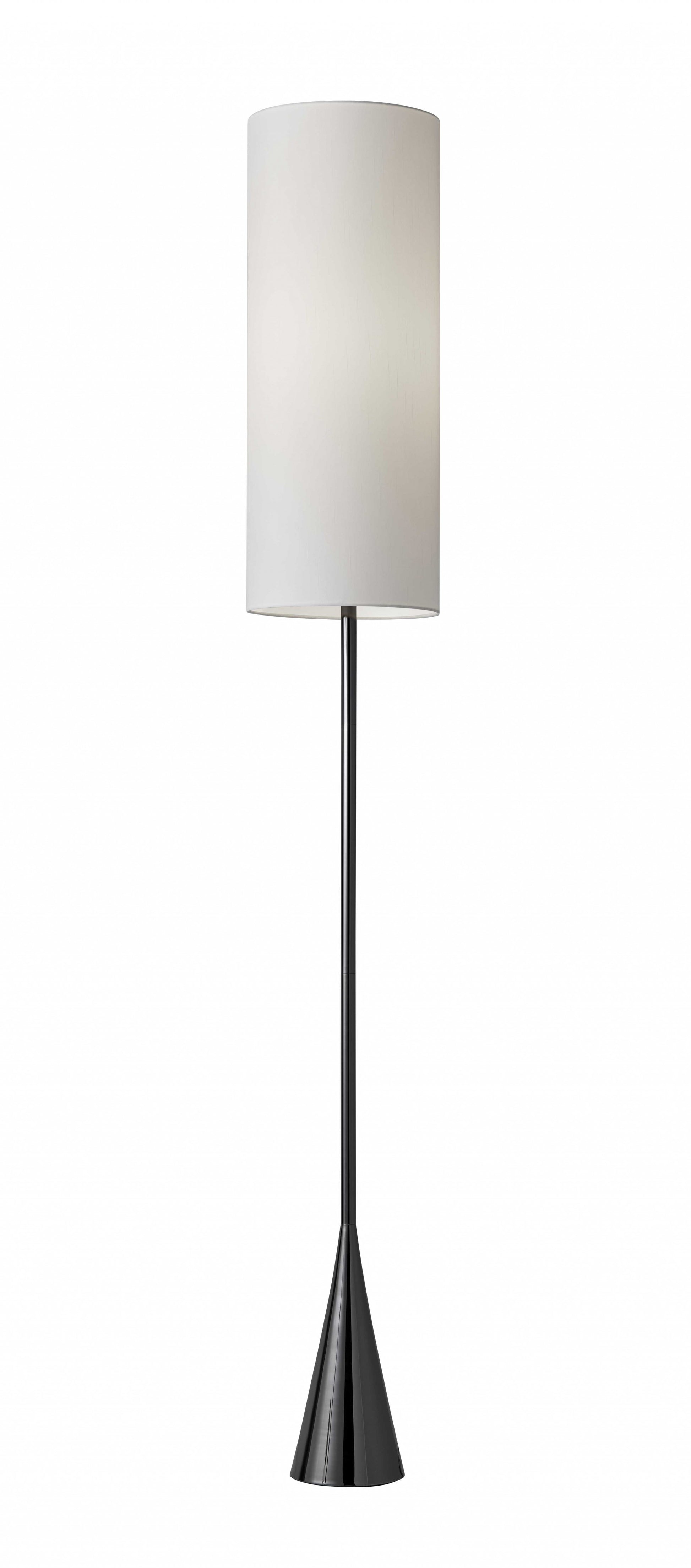 Dramatic Floor Lamp Bell Shaped Base in Black Nickel Finish Metal By Homeroots | Floor Lamps | Modishstore