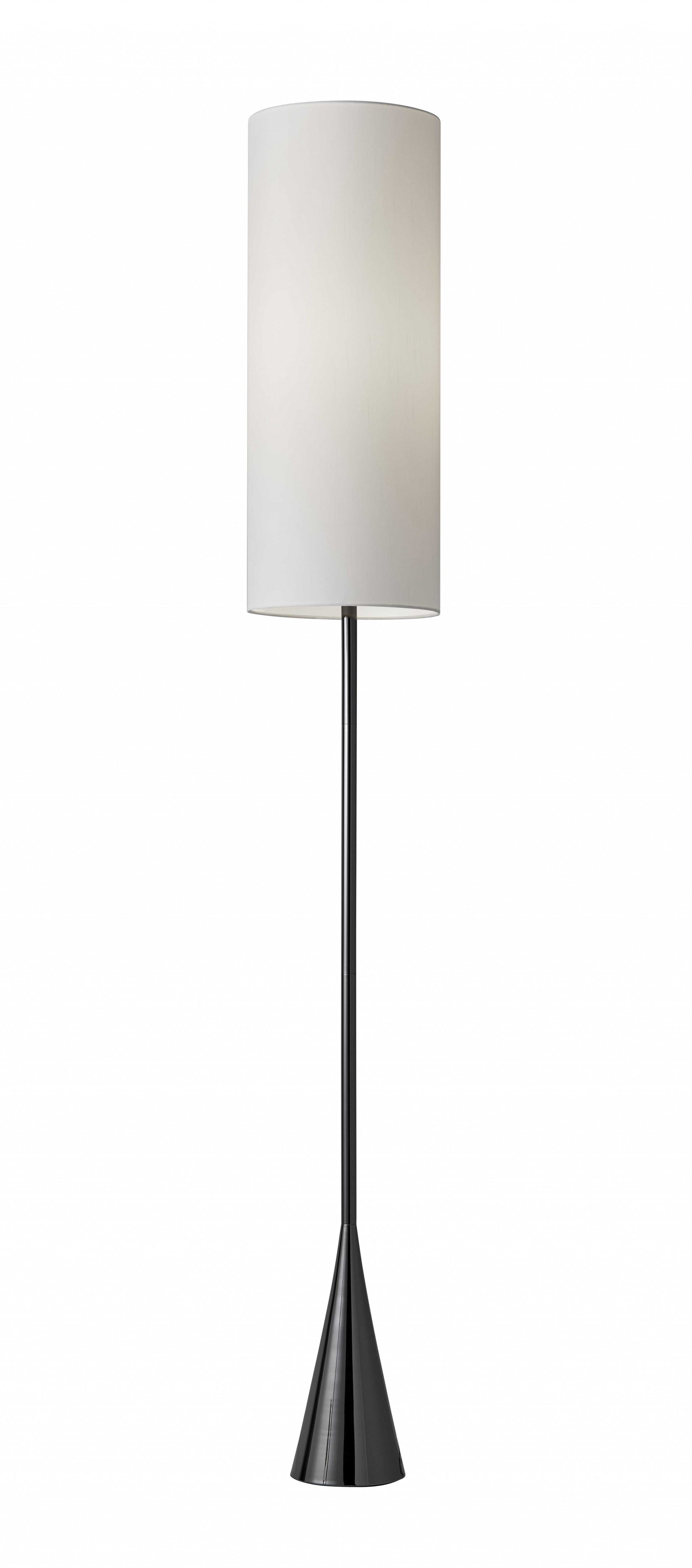 Dramatic Floor Lamp Bell Shaped Base in Black Nickel Finish Metal By Homeroots | Floor Lamps | Modishstore - 3