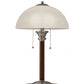 Walnut Wood with Milky Frosted Glass Dome Shade Table Lamp By Homeroots | Table Lamps | Modishstore