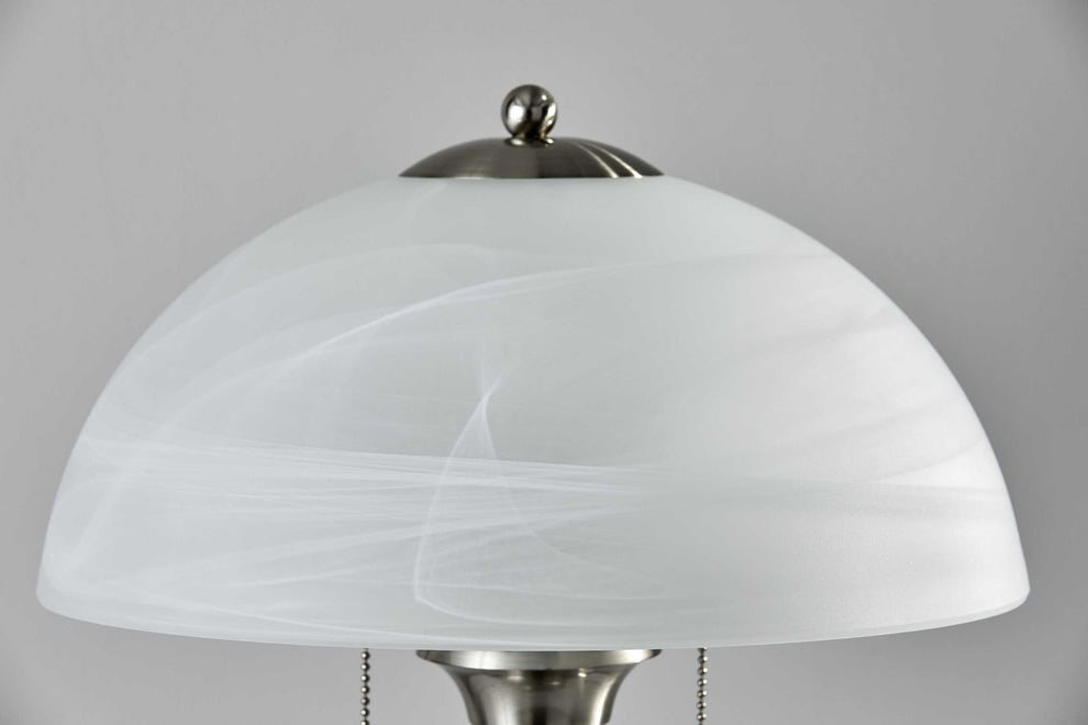 Walnut Wood with Milky Frosted Glass Dome Shade Table Lamp By Homeroots | Table Lamps | Modishstore - 3