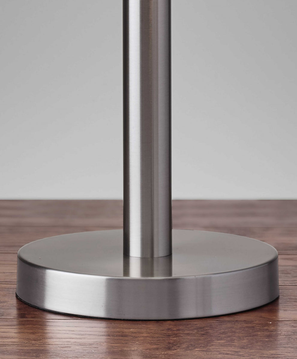 Classic Brushed Steel Metal Table Lamp By Homeroots | Table Lamps | Modishstore - 3