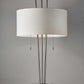 Stylish Triple Pole Brushed Steel Metal Table Lamp By Homeroots | Table Lamps | Modishstore - 2