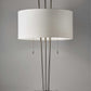 Stylish Triple Pole Brushed Steel Metal Table Lamp By Homeroots | Table Lamps | Modishstore