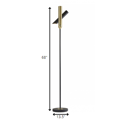 Black Metal LED Torchiere By Homeroots | Floor Lamps | Modishstore - 4