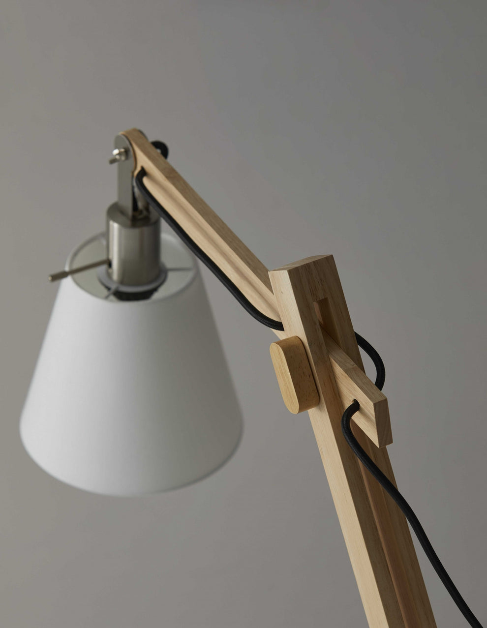 Rustic Hinged Natural Wood Table Lamp By Homeroots | Desk Lamps | Modishstore - 2