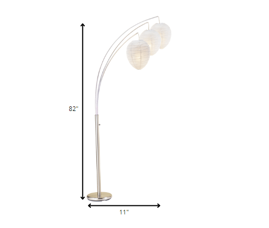 Brushed steel Metal Arc Lamp By Homeroots | Floor Lamps | Modishstore - 4