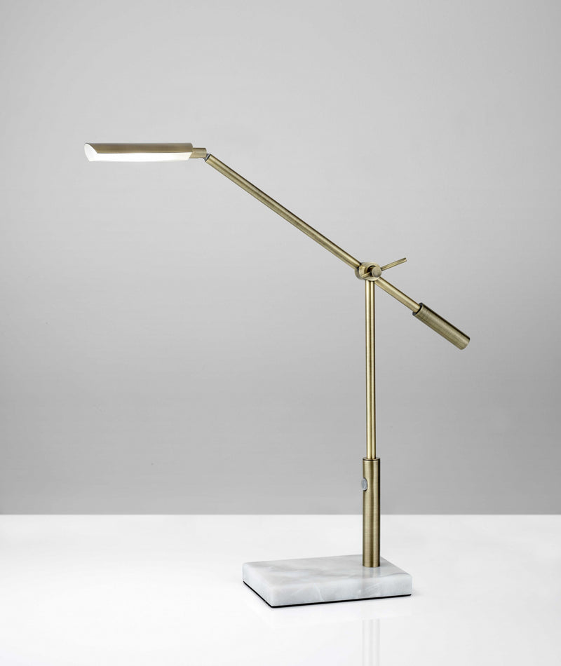 Sleek Brass Metal Adjustable and Dimmable LED Desk Lamp By Homeroots | Desk Lamps | Modishstore