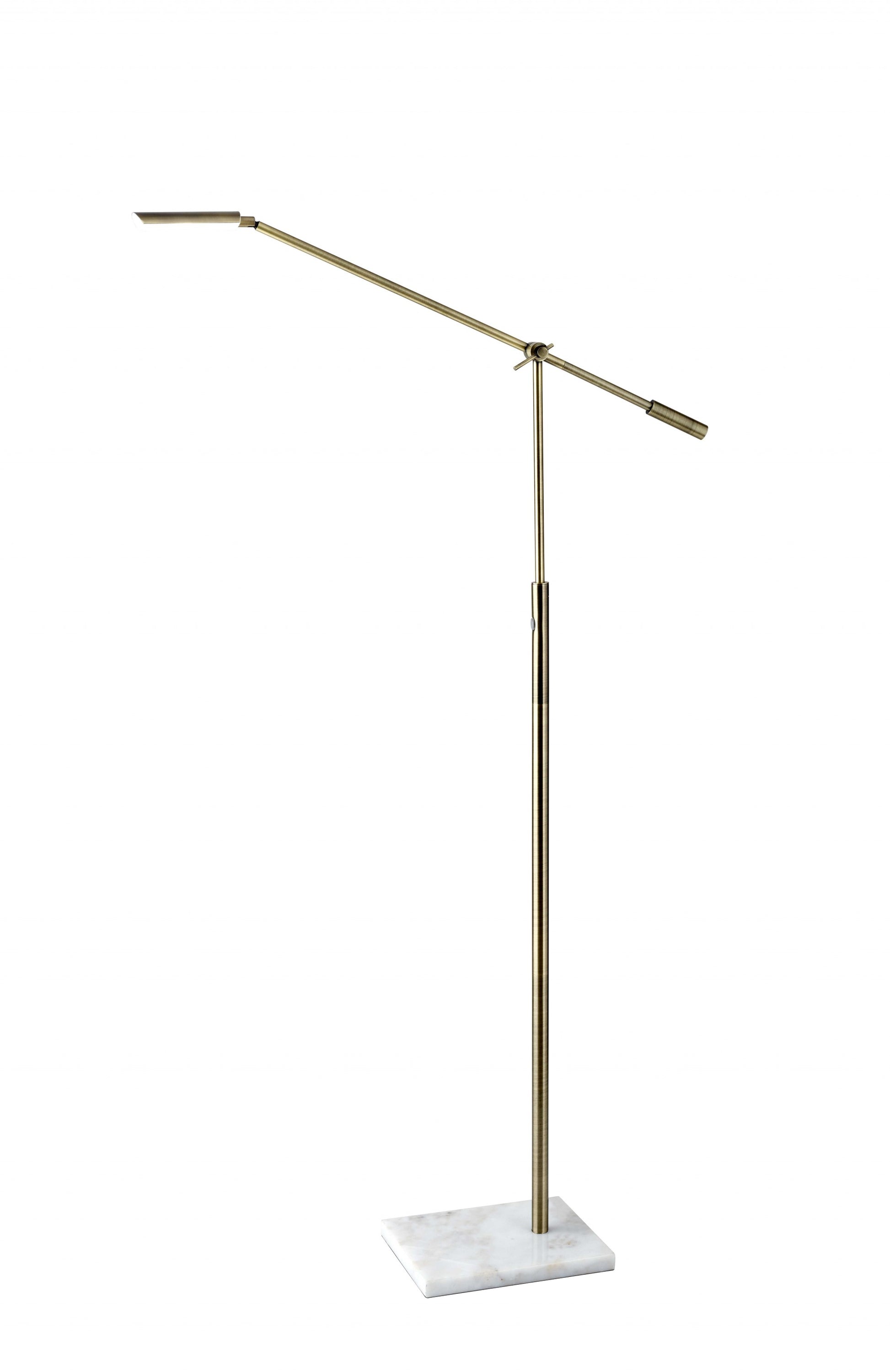 Brass Metal Floor Lamp Adjustable and Dimmable LED By Homeroots | Floor Lamps | Modishstore