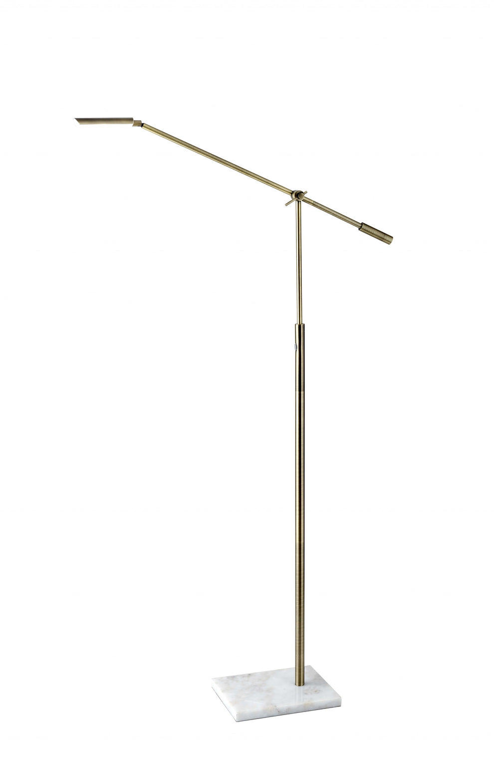 Brass Metal Floor Lamp Adjustable and Dimmable LED By Homeroots | Floor Lamps | Modishstore - 2