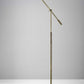 Brass Metal Floor Lamp Adjustable and Dimmable LED By Homeroots | Floor Lamps | Modishstore - 2