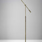 Brass Metal Floor Lamp Adjustable and Dimmable LED By Homeroots | Floor Lamps | Modishstore