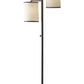 Three Light Floor Lamp Dark Bronze Finish with Off White Lanterns By Homeroots | Floor Lamps | Modishstore