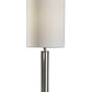 Brushed Steel Metal Stout Pole with Tall Silk Shade Table Lamp By Homeroots | Table Lamps | Modishstore - 2