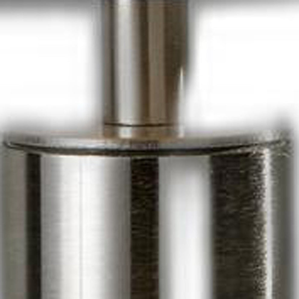 Brushed Steel Metal Stout Pole with Tall Silk Shade Table Lamp By Homeroots | Table Lamps | Modishstore - 3