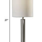 Brushed Steel Metal Stout Pole with Tall Silk Shade Table Lamp By Homeroots | Table Lamps | Modishstore - 5