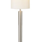 Floor Lamp Brushed Steel Metal Stout Pole with Tall Silk Shade By Homeroots | Floor Lamps | Modishstore