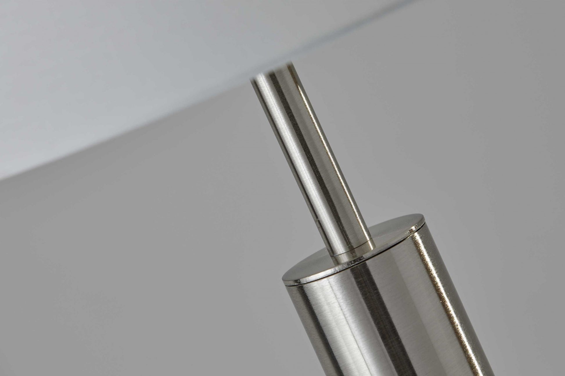 Floor Lamp Brushed Steel Metal Stout Pole with Tall Silk Shade By Homeroots | Floor Lamps | Modishstore - 3