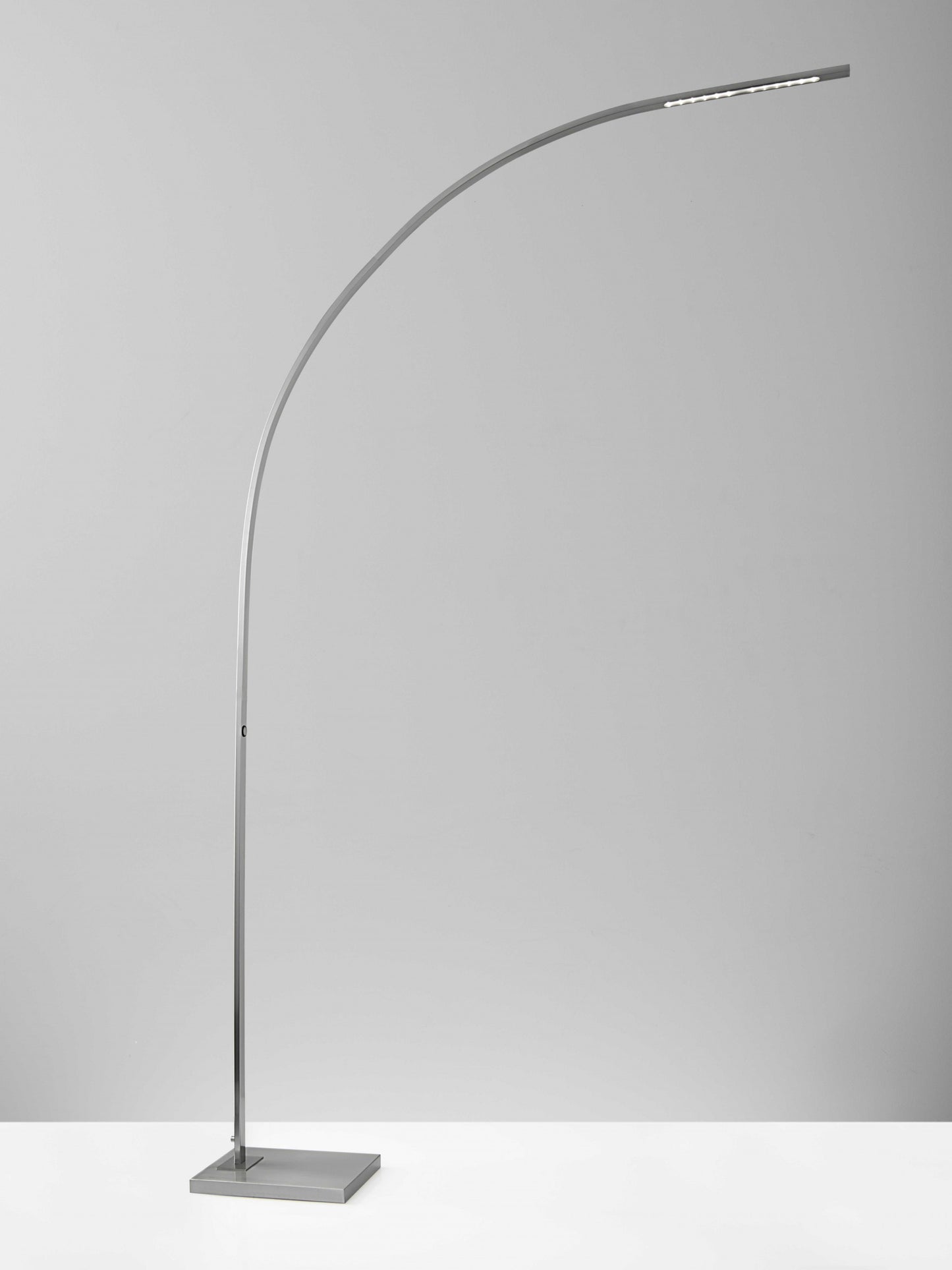 Futuristic Brushed Steel Metal LED Arc Floor Lamp By Homeroots | Floor Lamps | Modishstore - 2