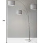 Three Light Floor Lamp Brushed Steel Metal Arc Arms | Floor Lamps | Modishstore - 4