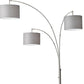 Three Light Floor Lamp Brushed Steel Metal Arc Arms | Floor Lamps | Modishstore - 3