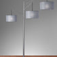 Three Light Floor Lamp Brushed Metal Swing Arms By Homeroots | Floor Lamps | Modishstore