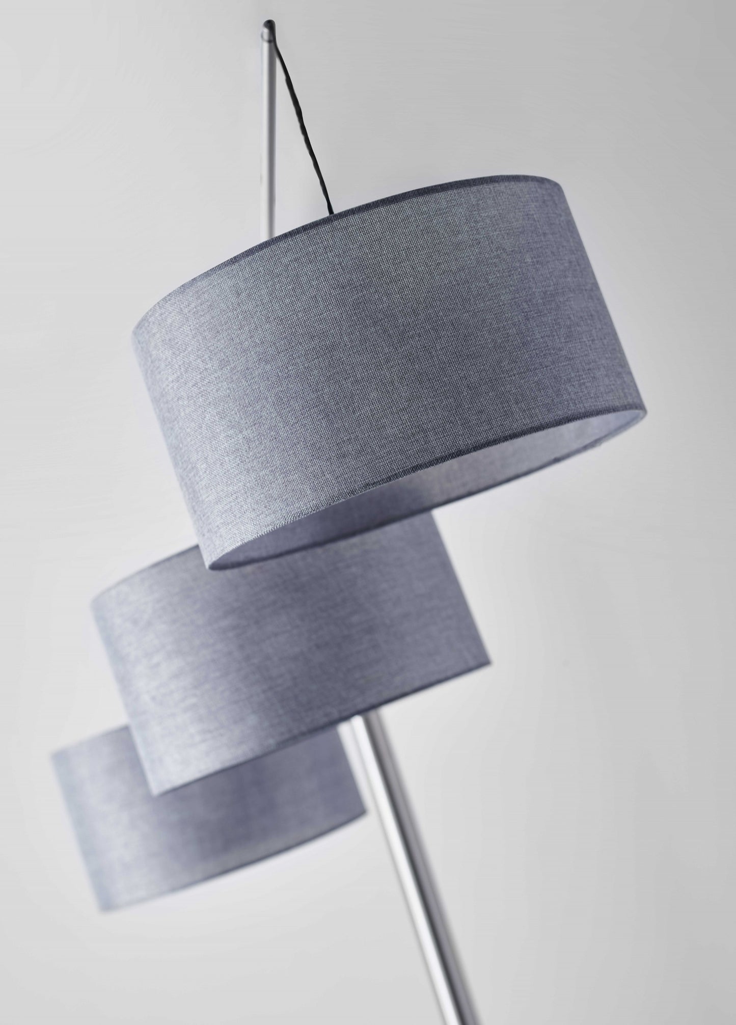 Three Light Floor Lamp Brushed Metal Swing Arms By Homeroots | Floor Lamps | Modishstore - 2