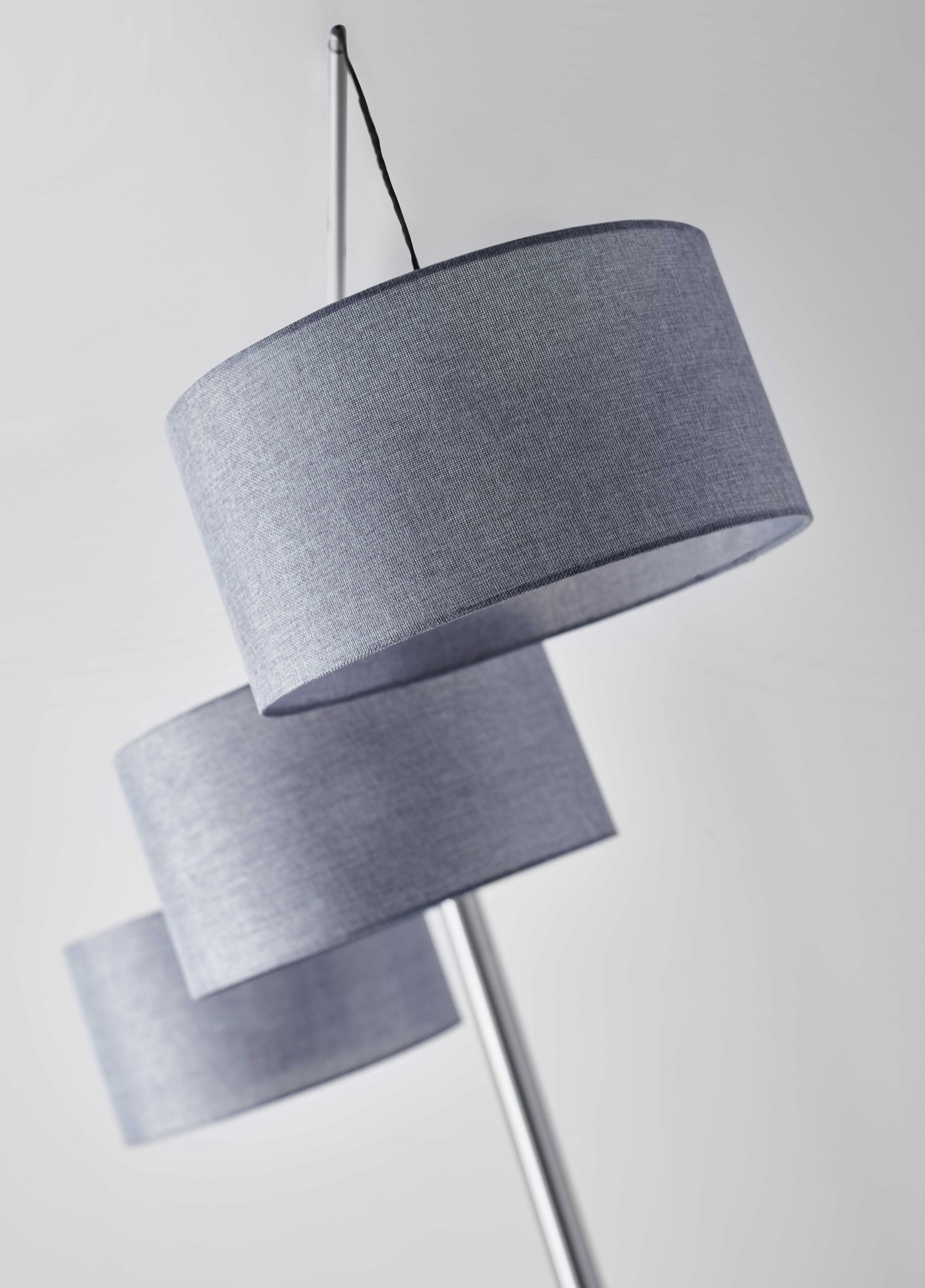 Three Light Floor Lamp Brushed Metal Swing Arms By Homeroots | Floor Lamps | Modishstore - 2