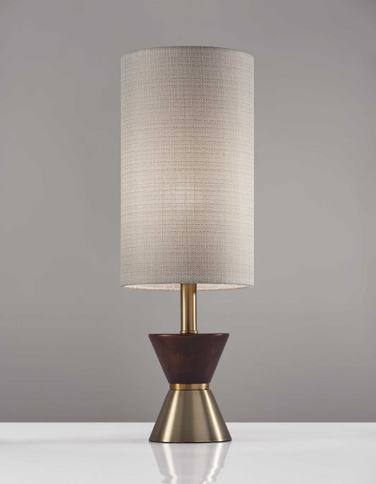 Brass Wood Metal Diabolo Table Lamp By Homeroots | Table Lamps | Modishstore