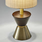 Brass Wood Metal Diabolo Table Lamp By Homeroots | Table Lamps | Modishstore - 2