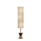 Brass Wood Diabolo Floor Lamp with Tall Textured Beige Shade By Homeroots | Floor Lamps | Modishstore