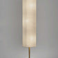 Brass Wood Diabolo Floor Lamp with Tall Textured Beige Shade By Homeroots | Floor Lamps | Modishstore