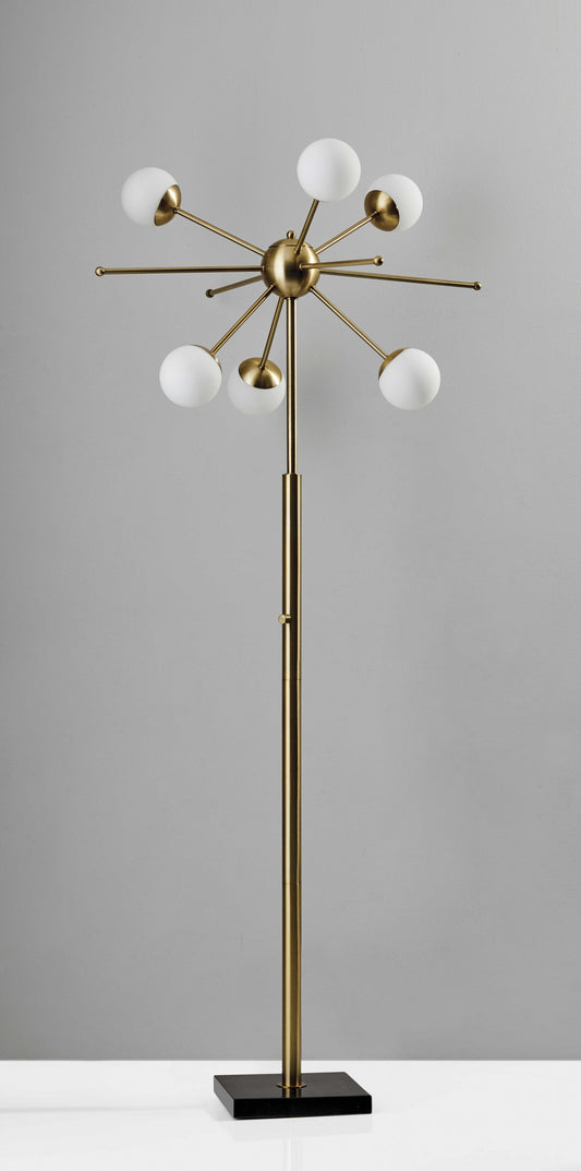 Orbital Sphere Brass Metal LED Floor Lamp By Homeroots | Floor Lamps | Modishstore - 2