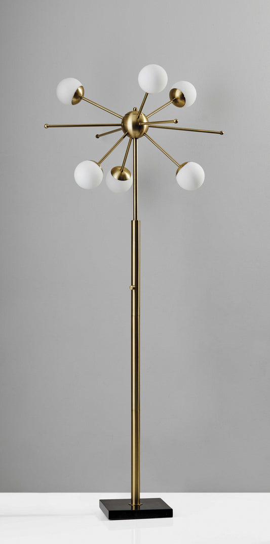 Orbital Sphere Brass Metal LED Floor Lamp By Homeroots | Floor Lamps | Modishstore